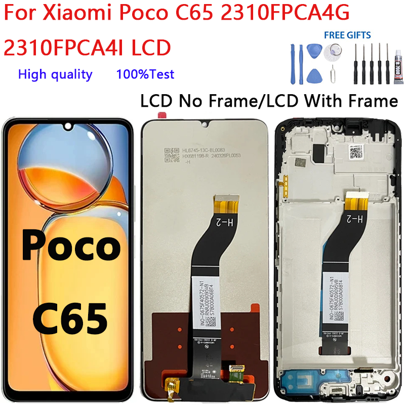 สําหรับ Xiaomi Poco C65 2310FPCA4G 2310FPCA4I จอแสดงผล LCD Touch Screen Digitizer Assembly เปลี่ยนจอ