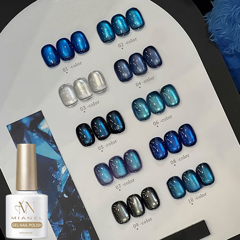 MIANEL 10 สี Blue Sapphire Cat Eye Gel ยาทาเล็บ 2026 ใหม่ฤดูใบไม้ผลิ/ฤดูร้อนคอลเลกชัน Professional ชุดร้านทําเล็บ