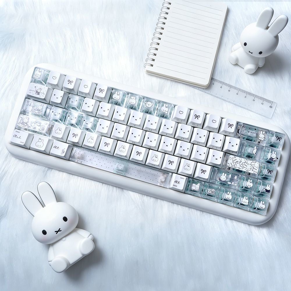 Miffy Side Shine Through Keycaps PBT Dye-sub Cherry Profile Keycap Custom Keycaps ใช้งานร่วมกับ Cherry Gateron MX Switches