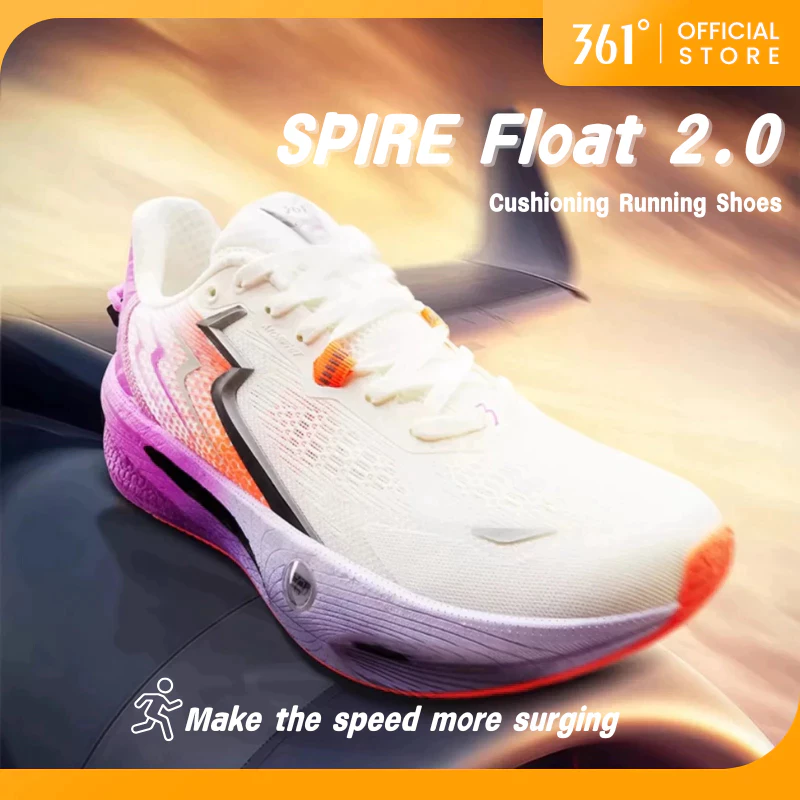 【จัดส่งในไทย】361 Degrees Spire Float Ⅱ| รองเท้าวิ่งสำหรับผู้ชาย พื้นนุ่ม ใส่สบาย รองรับแรงกระแทกได้ดี ทรงเท้ากว้าง รองเท้าผ้าใบเนื้อนุ่ม 572512201