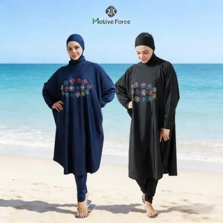 Motive Force Burkini ชุดว่ายน้ำ Muslimah แขนยาว UV Protection Modest Beachwear Anti-UV ใส่สบาย ใส่ไปทะเล