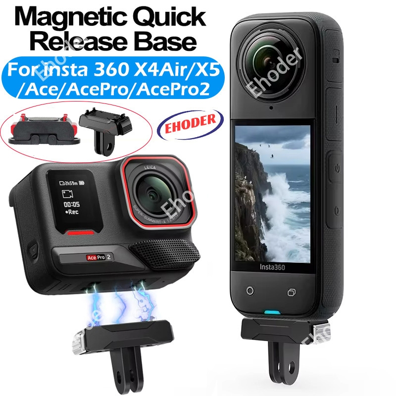 อะแดปเตอร์แม่เหล็กสําหรับ Insta360 X6/X4Air/X5/Ace/AcePro/AcePro2 พับ Quick Release Mount ฐานสําหรับ