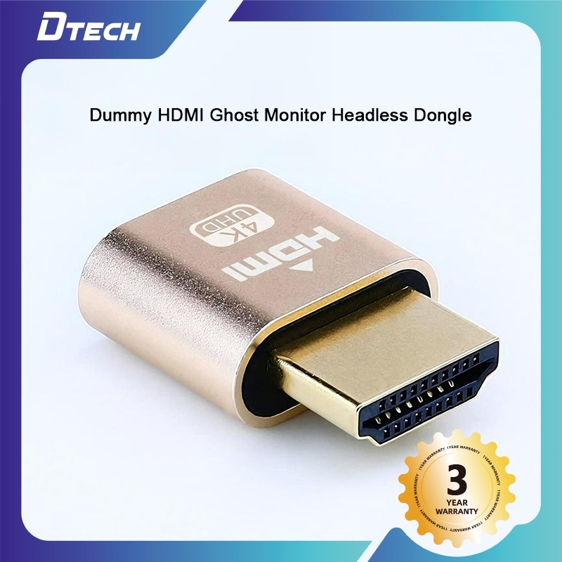 DTECH Dummy HDMI Ghost Monitor Headless Dongle Hdmi Dummy 4k Emulador hdmi Dummy plug จอแสดงผล OT066