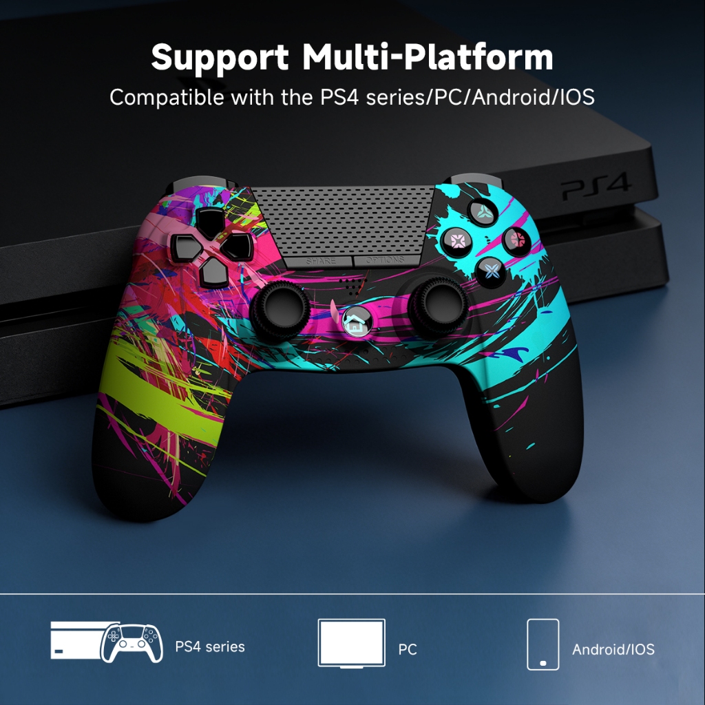 ASRVA เกมแพดบลูทูธไร้สาย สําหรับ Ps4 /PS4Elite Slim Pro Console  Android IOS โทรศัพท์มือถือ คอมพิวเตอร์ เกมแพด PS4 สําหรับแล็ปท็อป ราคา ถูกที่สุด ดีลบีเคเค แกลเลอรีภาพที่ 2