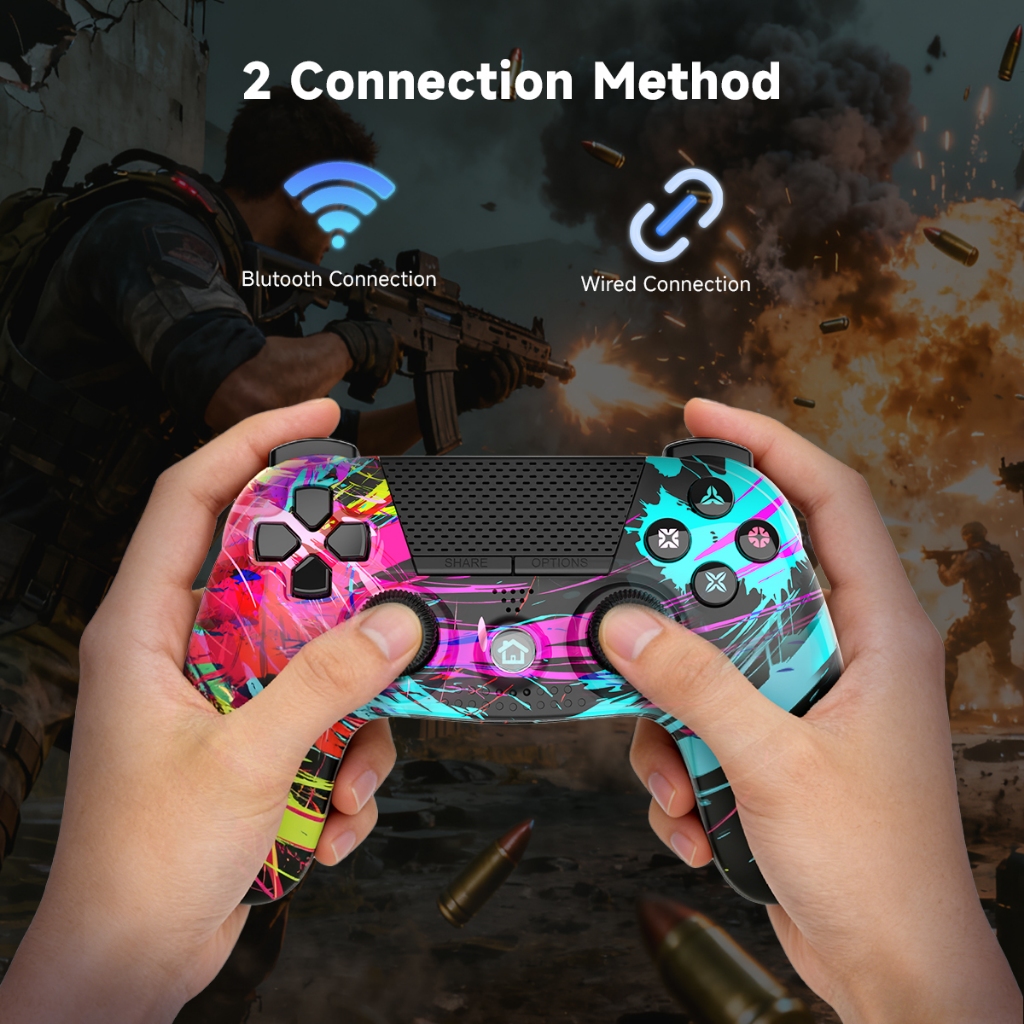ASRVA เกมแพดบลูทูธไร้สาย สําหรับ Ps4 /PS4Elite Slim Pro Console  Android IOS โทรศัพท์มือถือ คอมพิวเตอร์ เกมแพด PS4 สําหรับแล็ปท็อป ราคา ถูกที่สุด ดีลบีเคเค แกลเลอรีภาพที่ 3