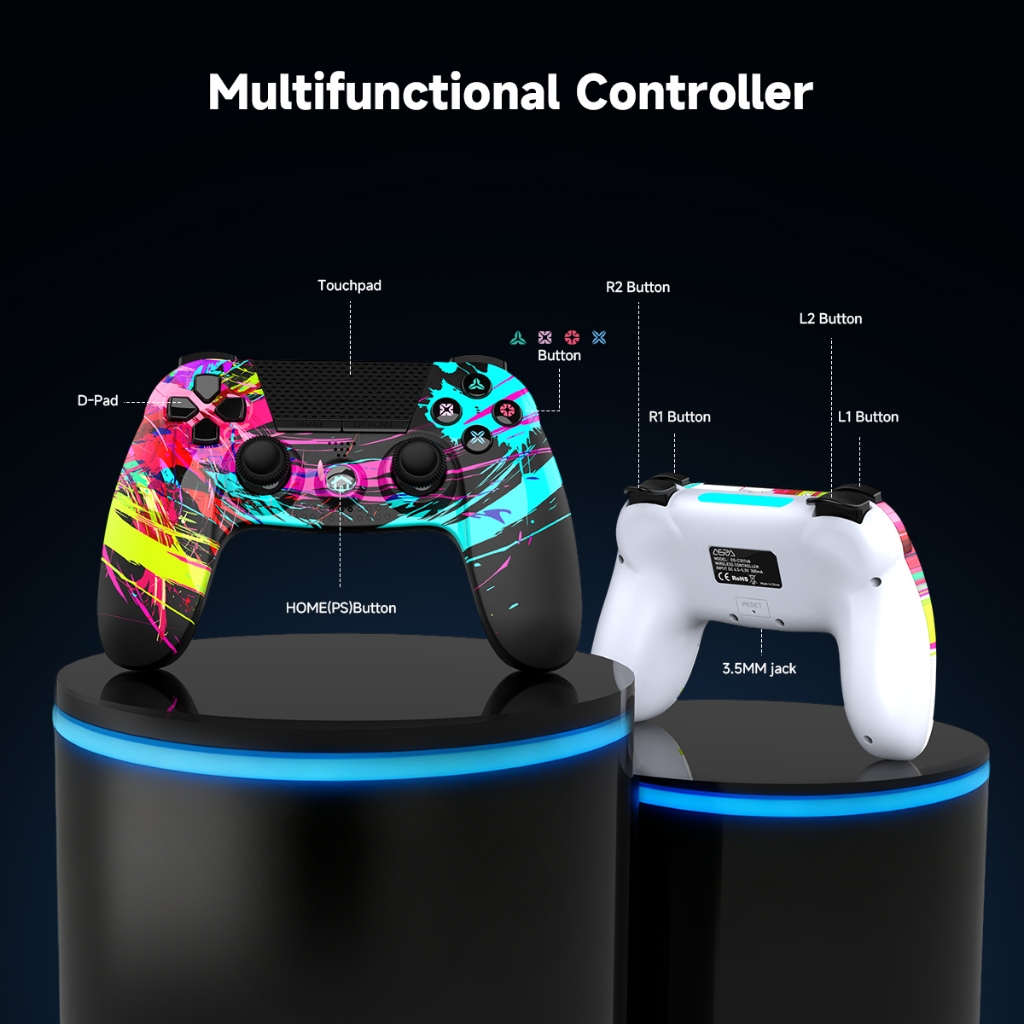 ASRVA เกมแพดบลูทูธไร้สาย สําหรับ Ps4 /PS4Elite Slim Pro Console  Android IOS โทรศัพท์มือถือ คอมพิวเตอร์ เกมแพด PS4 สําหรับแล็ปท็อป ราคา ถูกที่สุด ดีลบีเคเค แกลเลอรีภาพที่ 6