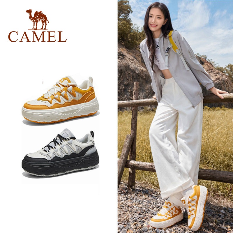 CAMEL รองเท้าเดินป่าสำหรับผู้หญิง พื้นหนา เพิ่มความสูง ใช้งานได้หลากหลายและสวมใส่ง่าย