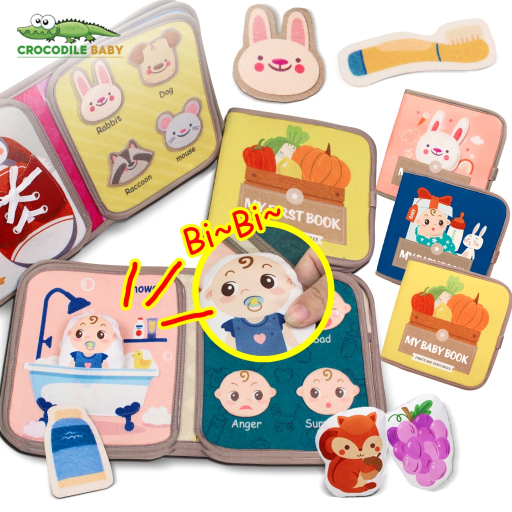 หนังสือสงบ​ทารก หนังสือผ้าของเล่นทารก ฉีกไม่ขาด Montessori Quiet book สอนรูปร่างและสี​ การกระตุ้นพัฒนาการทางปัญญา​ บอร์ดของเล่น ของเล่นสำหรับทารกอายุ 6 เดือน