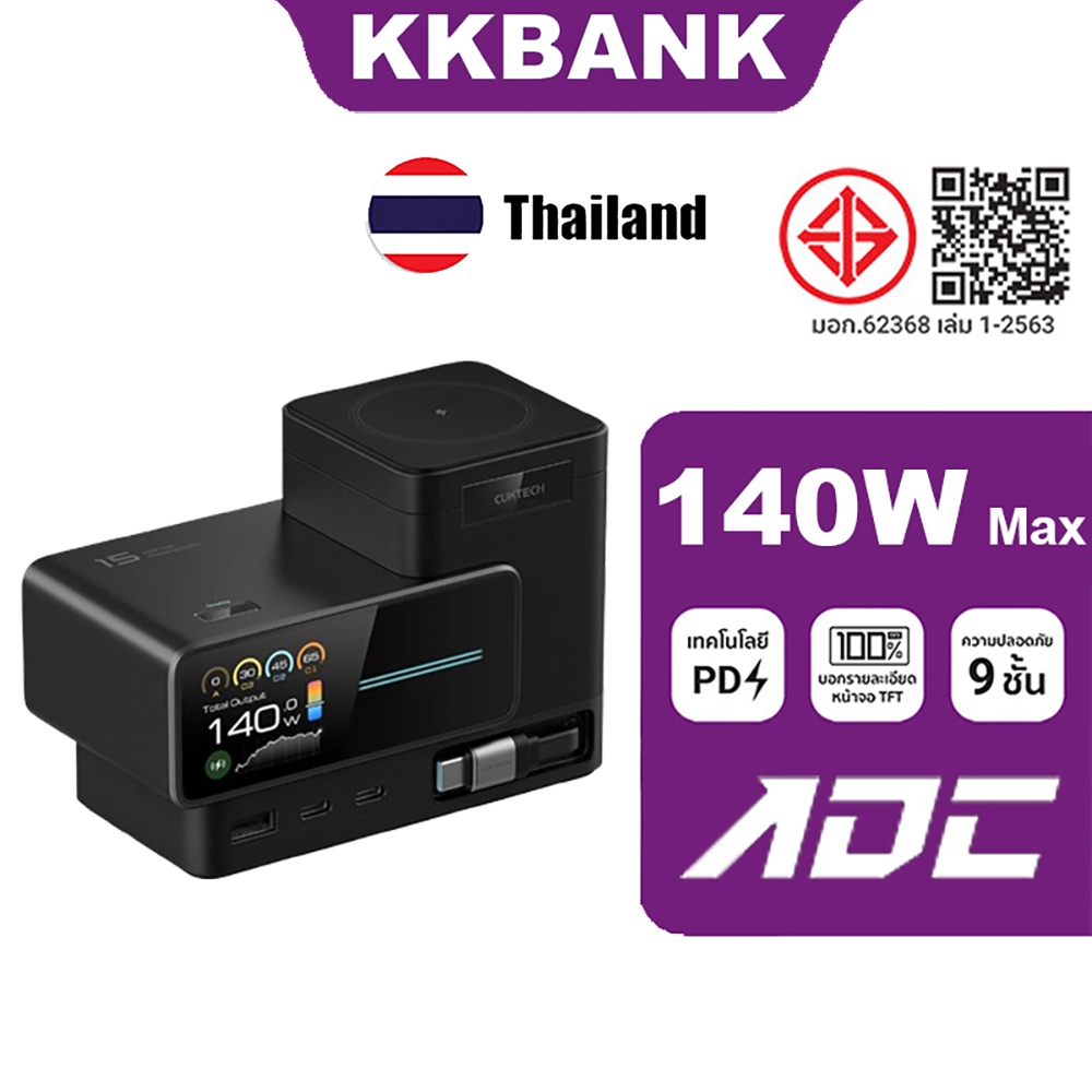 ZIMI CUKTACH GaN 140W Super Power Station 140W 6-in-1 เครื่องชาร์จเดสก์ท็อปมัลติฟังก์ชั่น