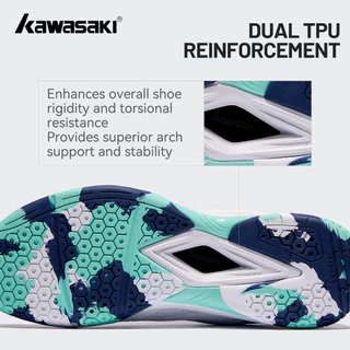 KAWASAKI รองเท้าแบดมินตัน สำหรับผู้ชายและผู้หญิง ออกแบบมาเพื่อมืออาชีพ ป้องกันการลื่น ทนทาน และดูดซับแรงกระแทก ในสไตล์ย้อนยุค เค4ข50-ค32011