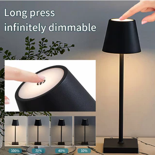 โคมไฟตั้งโต๊ะแบบชาร์จไฟได้ LED เดสก์ท็อป โคมไฟอ่านหนังสือไร้สายสําหรับโรงแรมบาร์ร้านอาหารตกแต่งห้องนอน