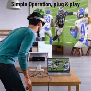 Lemorele LD48 AR อะแดปเตอร์ 4k60Hz USB C Display Port Adapter รองรับคอมพิวเตอร์พร้อมคอนโซลเกม HDMI กล่องทีวีต่างๆ และจอพกพา RayNeo AR แว่นตา
