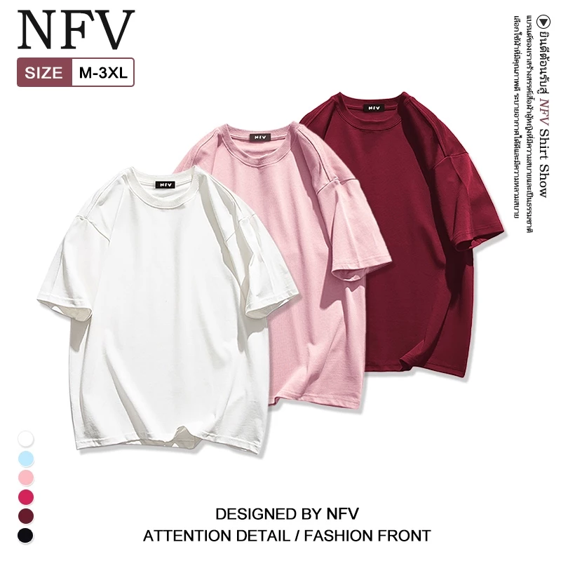 【จัดส่งตลอด 24 ชั่วโมง】NFV ใหม่ล่าสุด💕แฟชั่นเกาหลี เสื้อยืดเปล่า ระบายอากาศ ผ้าหนายับยากรีดง่าย ผ้าฝ้าย100% YG0