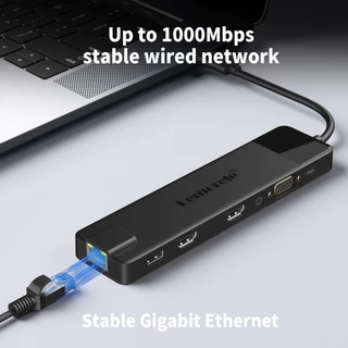 Lemorele TC100 USB C HUB 13-in-1 Multifunctional Docking Station Adapter Supports USB Network Port