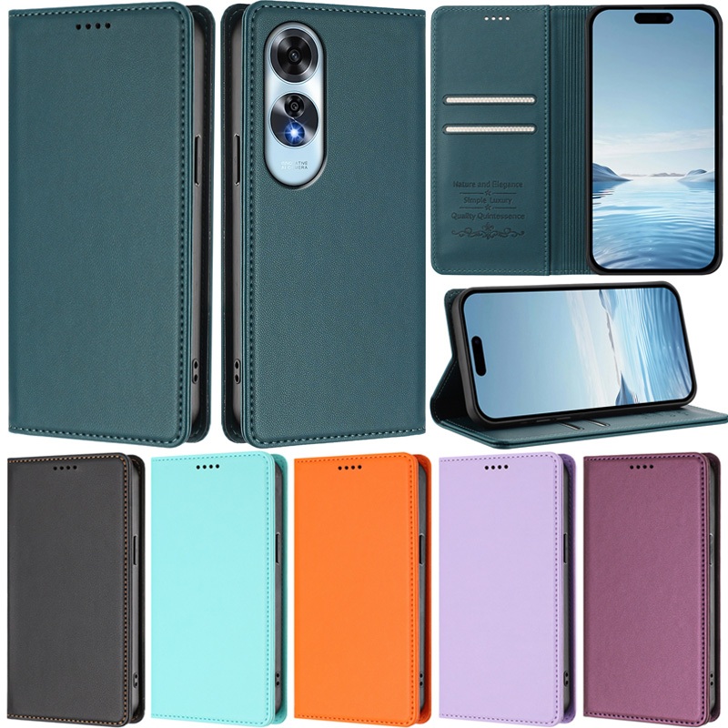DeluxeปลอกสําหรับOppo A60 A79 A18 A38 A78 4G A58 4G A98 A78 5G Realme 12X Realme 13 Realme 13 + 5G Matteกระเป๋าสตางค์หนังPUช่องเสียบการ์ดผิวป้องกันพลิกฝาครอบกรณี