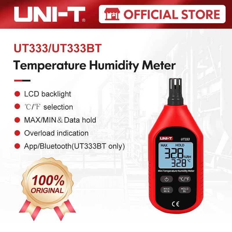 Uni-t เครื่องวัดอุณหภูมิความชื้น UT333 UT333BT หน้าจอ LCD ขนาดเล็ก