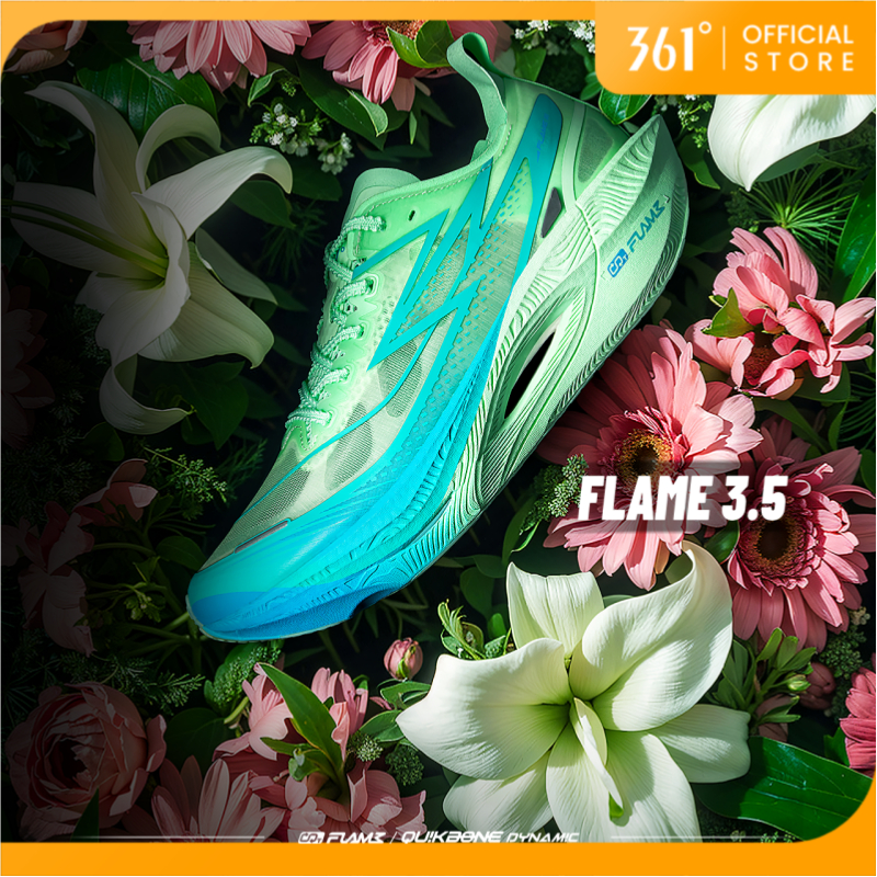 【จัดส่งในไทย】361 Degrees Flame 3.5 องศาเปลวไฟ ผู้ชายผู้หญิงรองเท้าวิ่งมืออาชีพมาราธอนแผ่นคาร์บอนรองเท้าแข่งรถ 672512215F