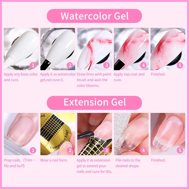 BORN PRETTY 6 in 1 Nail Glue Gel Soft Tips Glue Base Rhinestone Gel Polish Nail Strengthener thumbnail 10