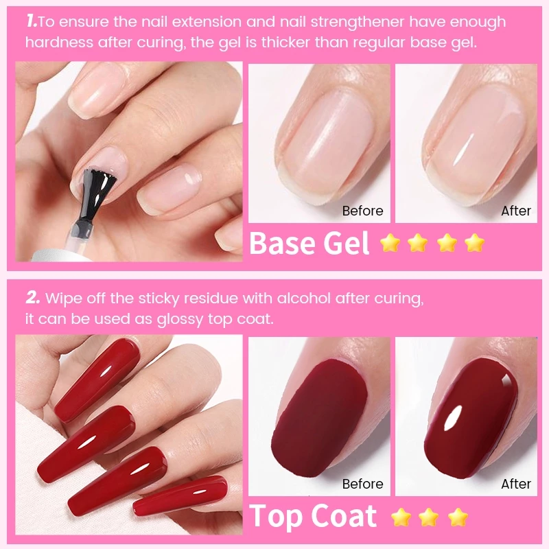 BORN PRETTY 6 in 1 Nail Glue Gel Soft Tips Glue Base Rhinestone Gel Polish Nail Strengthener thumbnail 8