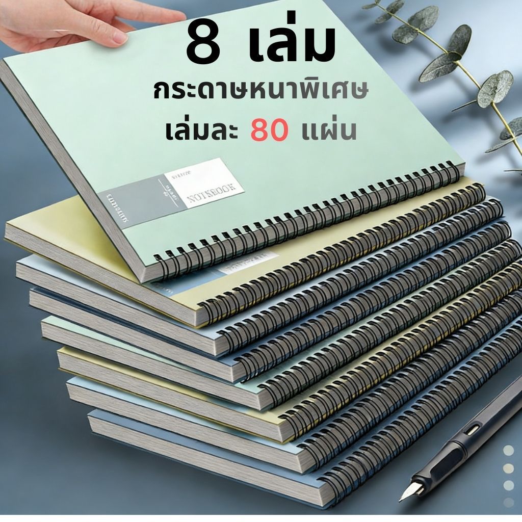 8-หีบห่อ (รวม640 แผ่น)|Spiral โน๊ตบุ๊ค|กระดาษกันเลือดออก|ฝาครอบแบบด้านป้องกันดวงตา|ที่ยอดเยี่ยมสําหรับบันทึกชั้นเรียนและการทํางาน|ข้อเสนอเวลาจํากัด!
