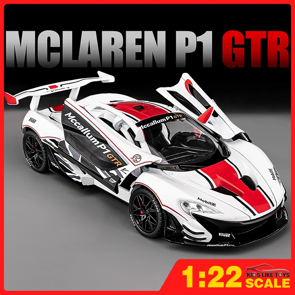KLT 1:22 McLaren P1 GTR Supercar โมเดลรถเหล็กรถโลหะผสมของเล่นของขวัญสําหรับเด็กเด็กผู้หญิง