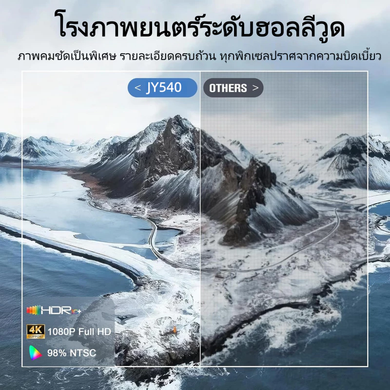 โปรเจ็กเตอร์ระดับไฮเอนด์ พร้อมปุ่มสัมผัส ระบบ Android 13.0 ความละเอียดสูง 4K 1080P โปรเจ็กเตอร์ WiFi ระบบโฟกัสอัตโนมัติ และรองรับการสะท้อนหน้าจอสมาร์ทโฟน thumbnail 6