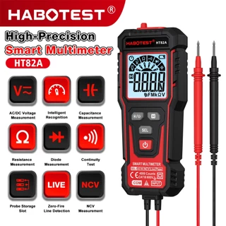 HABOTEST HT82A ( HT93 อัพเกรด ) มัลติมิเตอร์แบบดิจิตอลอัจฉริยะ 600V การตรวจจับแรงดันไฟฟ้า AC/DC 4000 นับใหม่เพิ่มฟังก์ชั่นความจุ/Diode พร้อมหน้าจอขนาดใหญ่ความละเอียดสูง