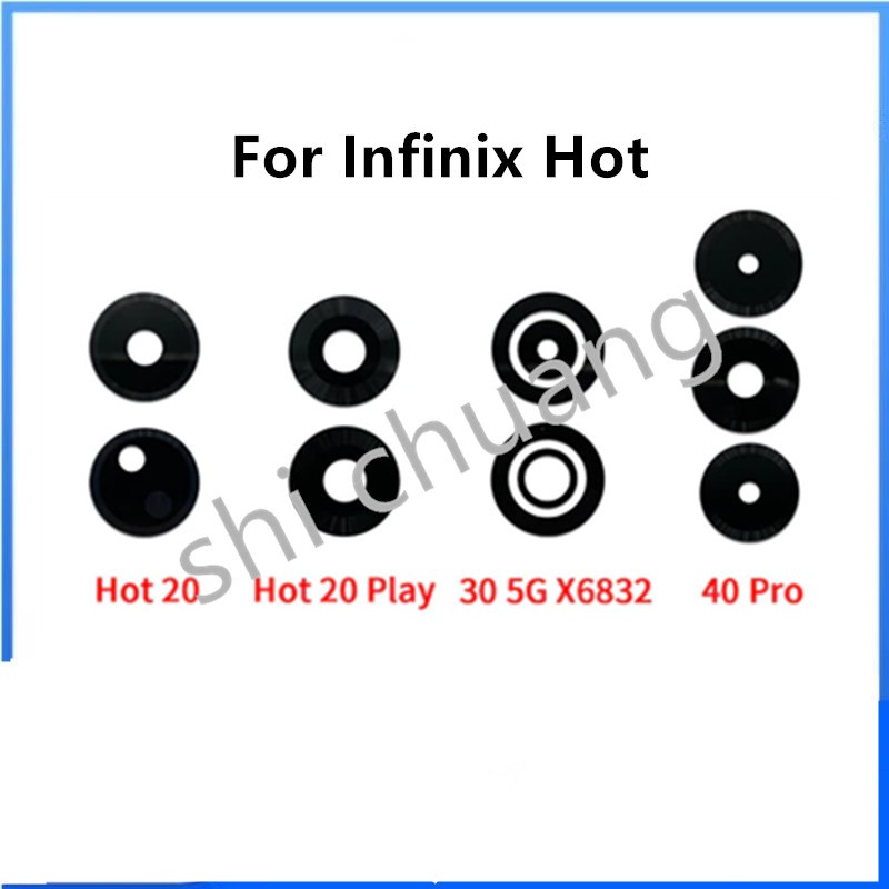 กระจกเลนส์กล้องด้านหลังพร้อมสติกเกอร์สําหรับ Infinix Hot 20 20S Play 30 5G 30i X669 40 Pro