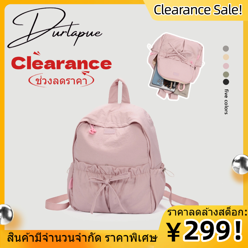 (Clearance SaleDurlapue-（ฤดูกาลเปิดเทอม）กระเป๋าเป้สะพายหลังโบว์หลายกระเป๋ากันน้ําเด็กผู้หญิงสไตล์เกาหลีกระเป๋าเป้สะพายหลัง