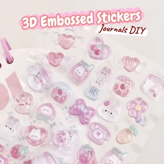 สติ๊กเกอร์นูน 3D สติ๊กเกอร์ Sticker PVC น่ารักกันน้ำ ตกแต่ง ไดอารี่ 3D สติกเกอร์บรรเทา ลายน่ารักลายน่ารักคิทตี้ สัตว์คริสตัล