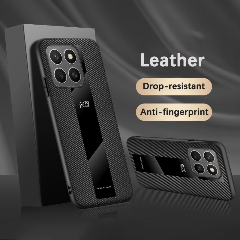 ปลอกสําหรับ Huawei Honor X8c 4G HonorX8c ABR-LX1 ABR-LX2 ABR-LX3 เคสโทรศัพท์หนังอะคริลิคคาร์บอนไฟเบอ