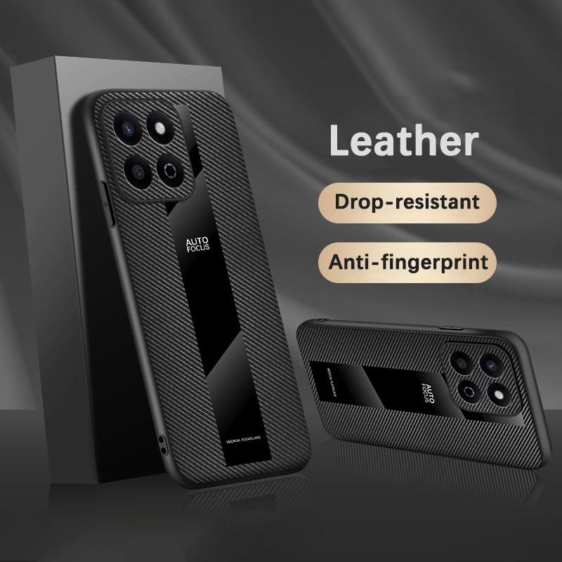 ปลอกสําหรับ Huawei Honor X7c 4G 5G HonorX7c ALT-LX2 ALT-NX1 เคสโทรศัพท์หนังอะคริลิคคาร์บอนไฟเบอร์ขอบ