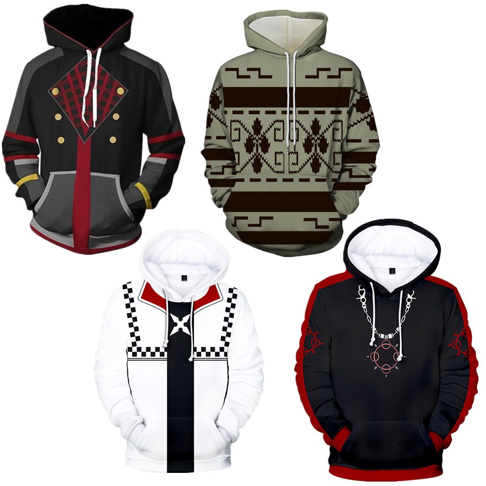 เสื้อฮู้ด Kingdom Hearts พิมพ์ดิจิตอล แฟชั่น เสื้อกันหนาว outerwear