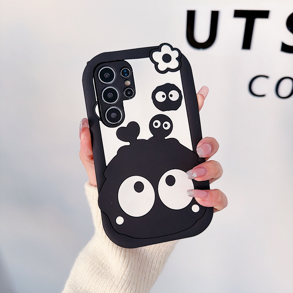 การ์ตูนน่ารัก 3D ถ่านหินสีดำ เคส Samsung Galaxy S26 Ultra S26 Plus S26 S25 FE S25 Ultra S25 Plus S25