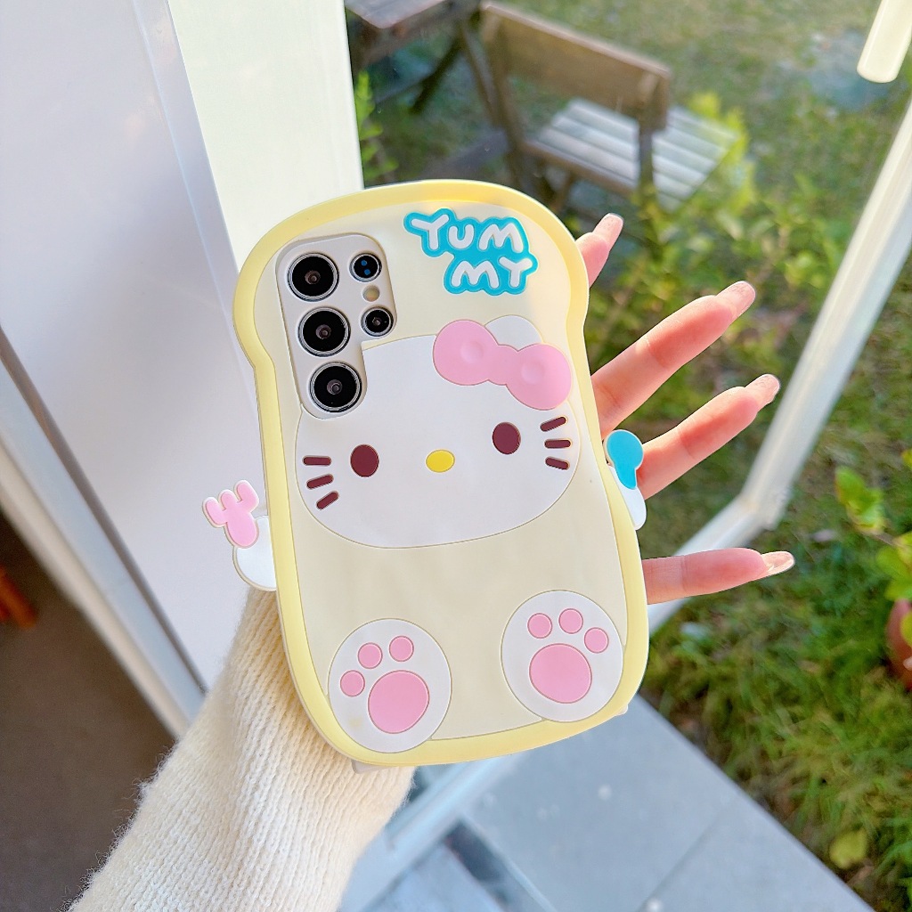 การ์ตูนน่ารัก 3D ขนมปังเค ที่ เคส Samsung Galaxy S26 Ultra S26 Plus S26 S25 FE S25 Ultra S25 Plus S2