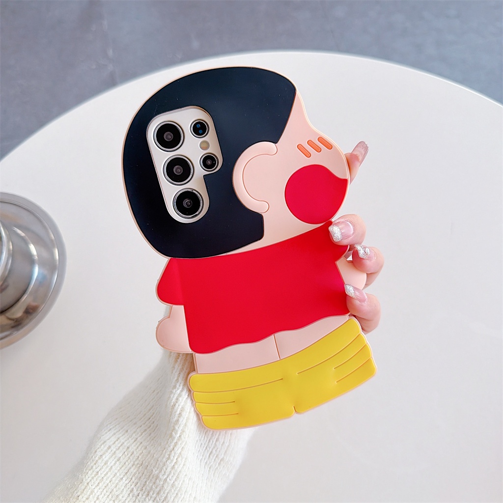 การ์ตูนน่ารัก 3D สีเทียนใหม่ เคส Samsung Galaxy S26 Ultra S26 Plus S26 S25 FE S25 Ultra S25 Plus S25