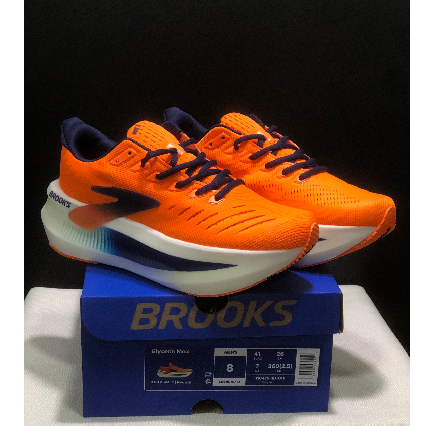 BROOKS Glycerin Max 2 รองเท้าวิ่งมาราธอนดูดซับแรงกระแทกที่แข็งแกร่งสําหรับผู้ชายและผู้หญิง