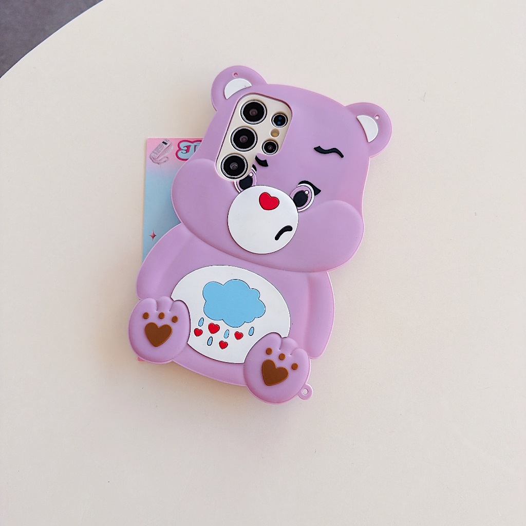 การ์ตูนน่ารัก 3D แบร์สีม่วง เคส Samsung Galaxy S26 Ultra S26 Plus S26 S25 FE S25 Ultra S25 Plus S25 