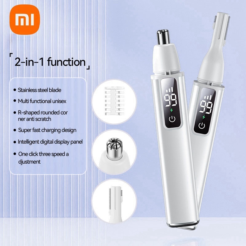 XIAOMI ใหม่สมาร์ทไฟฟ้า 2 in1 จมูกผม Trimmer แต่งคิ้วความเร็วสูงมอเตอร์แบบพกพา Clipper Trimmer สําหรับผู้ชายและผู้หญิง