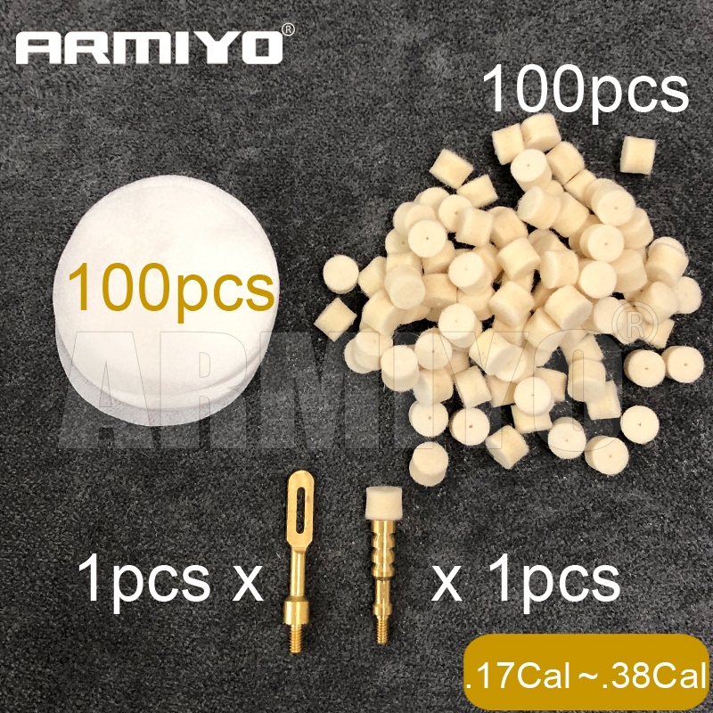 Armiyo Chamber ทําความสะอาด 4.5 มม. ~ 9 มม. ขนสัตว์ Felt Pad 6 ซม. เส้นผ่านศูนย์กลางแพทช์ทองเหลือง Jag Puller Holder