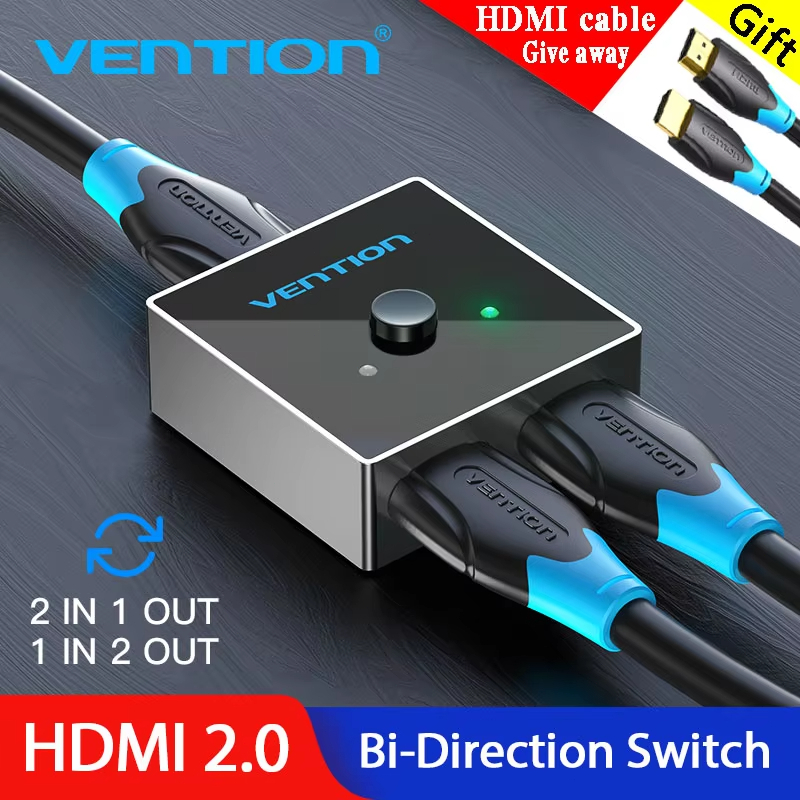 Vention 8K 4K HDMI Switch Bi-Direction 2.1 2.0 HDMI Splitter 1x2/2x1 อะแดปเตอร์ 2 in 1 out Converter