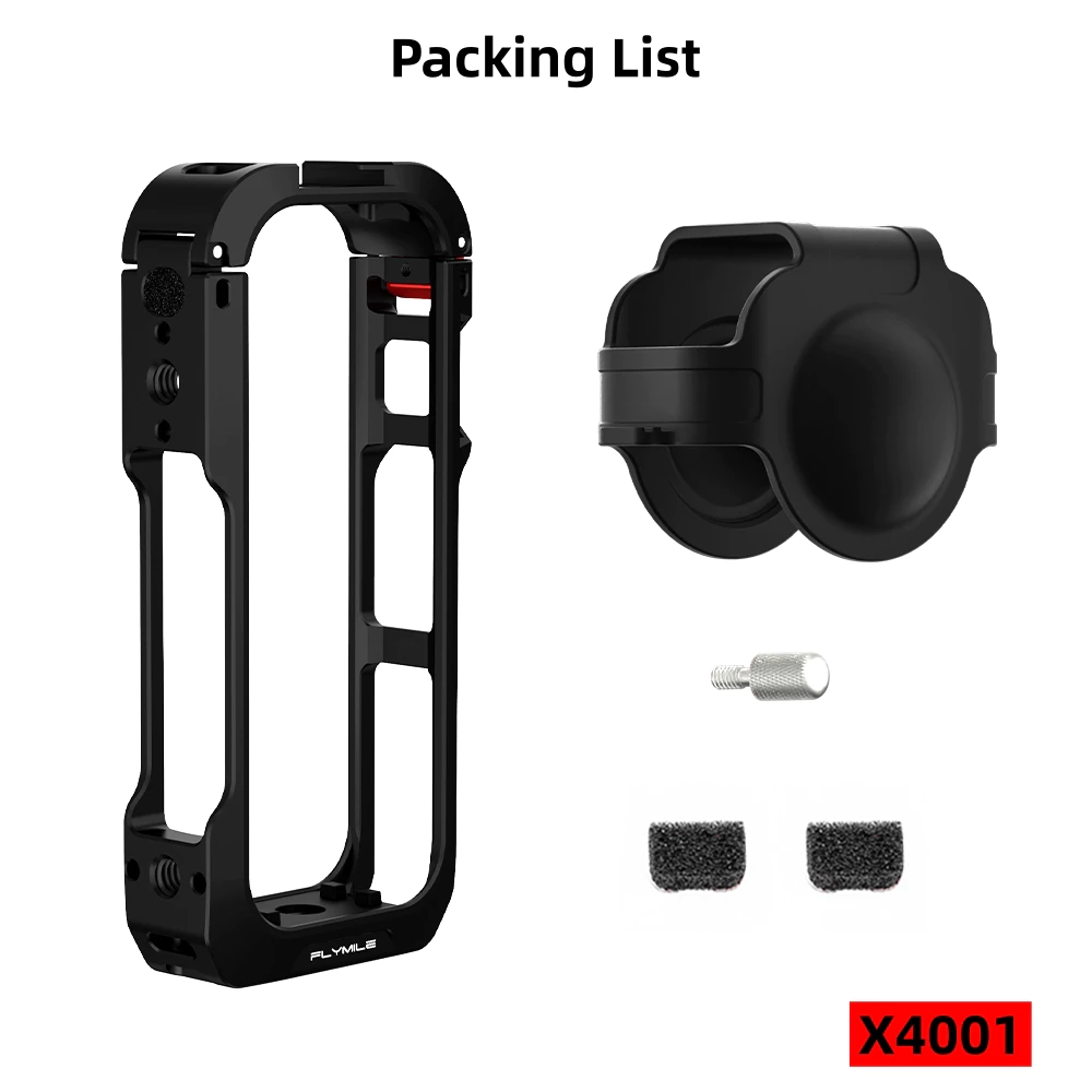 Flymile X4 Air CAGE โลหะสําหรับ Insta360 X4 Air อุปกรณ์เสริมกล้องกรอบอลูมิเนียมกรงพร้อมฝาครอบเลนส์ thumbnail 10