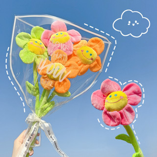 ดอกทานตะวันตุ๊กตาน่ารักพร้อมช่อกระเป๋ากุหลาบจําลองโครเชต์ดอก…