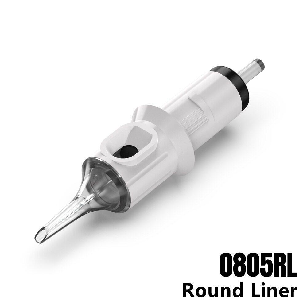 QUELLE 20 ชิ้น/กล่อง #08(0.25 มม.) Tattoo Needle Premium Soft Membrane Cartridges แต่งหน้าถาวร Body PMU SMP Tool Supplies