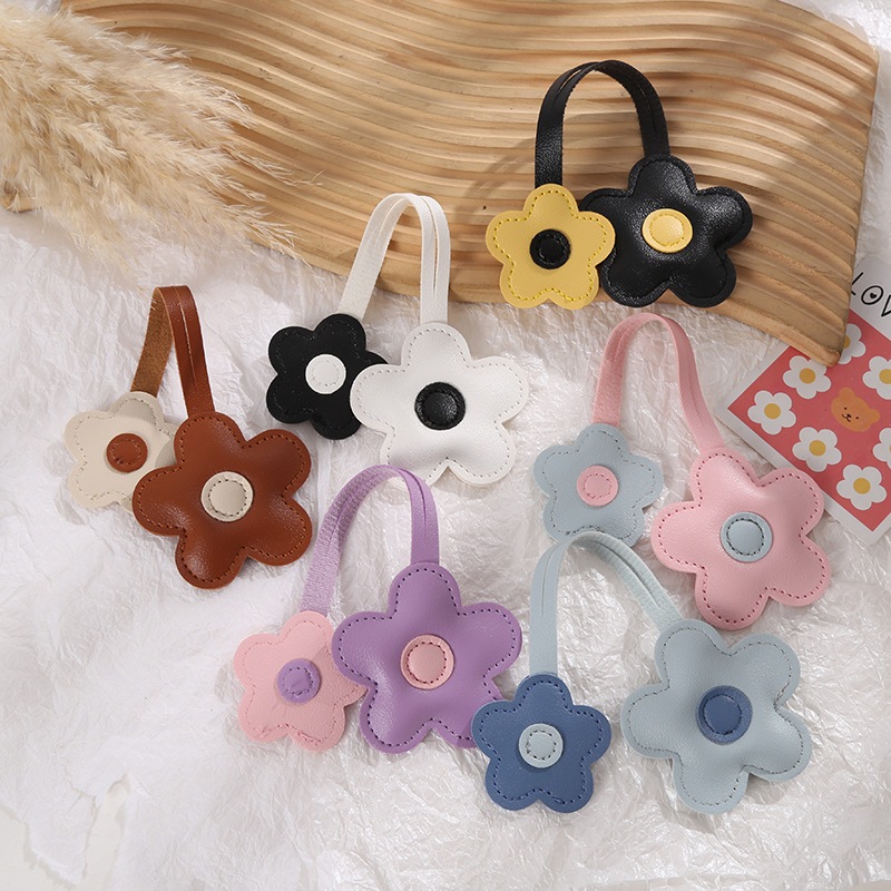 อุปกรณ์ตกแต่งกระเป๋าเป้สะพายหลังสไตล์ INS หนัง PU ลายดอกไม้ สำหรับงานฝีมือ DIY