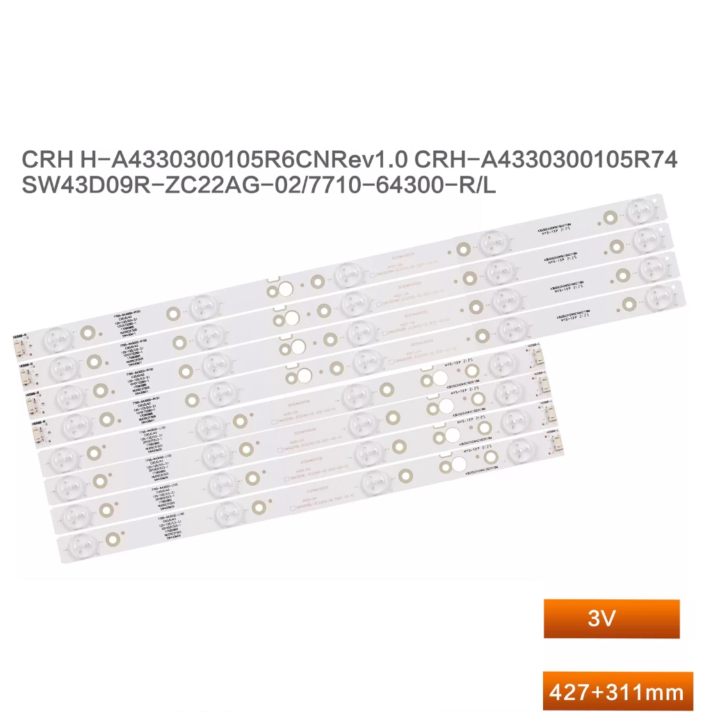 8 ชิ้น/เซ็ต LED backlight Strip สําหรับ Toshiba 43L3750VE LED Strip SK43L71A-V01 SK43L73A-V01 7750-6