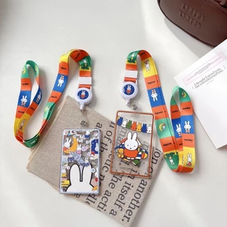 พร้อมสต็อก มิฟฟี่ หดเชือกเส้นเล็กผู้ถือใส มิฟฟี่ กระต่ายบัตรง่ายผู้ถือบัตรอะคริลิป้องกันการสูญหายป้องกันกรณีกระเป๋าเสน่ห์บัตรควบคุมรถบัส นาย