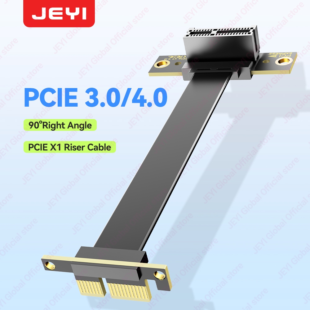 Jeyi PCIe 3.0/4.0 X1 Riser Cable, 90° สายต่อ PCI Express X1 มุมขวาสําหรับการ์ด PCIe WiFi, อะแดปเตอร์ M.2, การ์ด USB PCIe