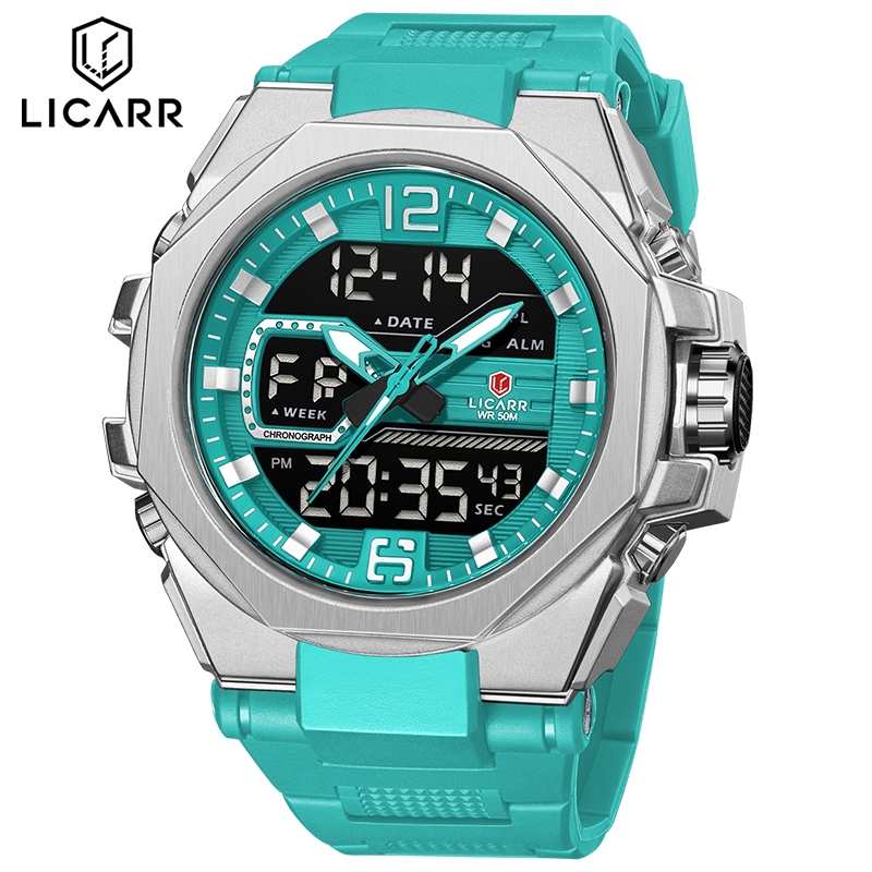 ลิการ์ แบรนด์ชั้นนําแฟชั่นนาฬิกาผู้ชายกันน้ํานาฬิกาปลุกปฏิทินเรืองแสงกันกระแทกนาฬิกาจับเวลาควอตซ์ดิจ