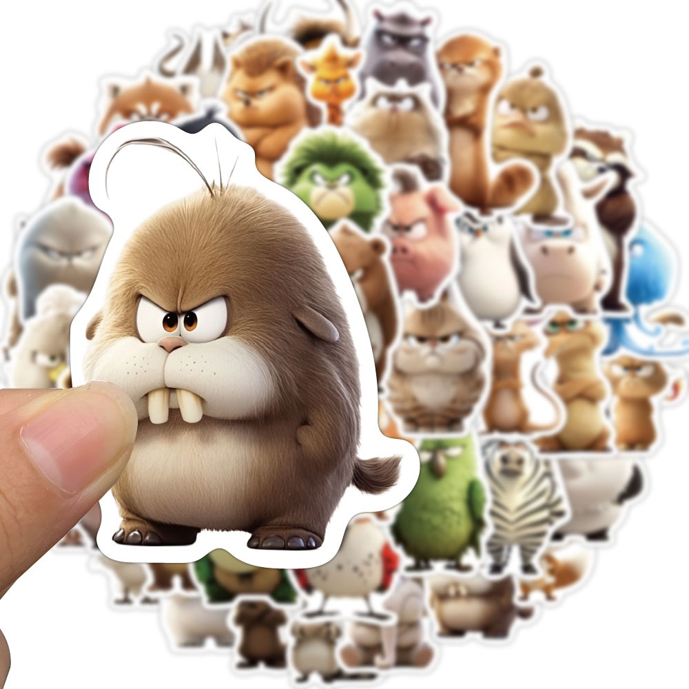 [สติ๊กเกอร์ขนาดใหญ่]50ชิ้น โกรธและสนุกสัตว์กราฟฟิตีสติ๊กเกอร์ ทําเอง กระเป๋าเดินทางสเก็ตบอร์ดเคสโทรศัพท์สติกเกอร์โน๊ตบุ๊ค